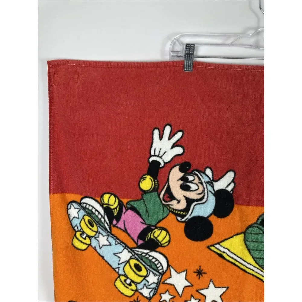 Vintage Disney Mickey Mouse Surfing 100 Cotton Beach Towel